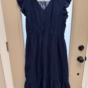 Time and Tru midi short sleeve boho dress size XL navy blue